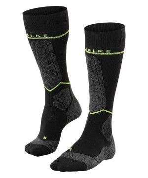 Skarpetki Falke SK Compression Wool Skiing Knee-high Socks Męskie Czarne | UKDAQX-467