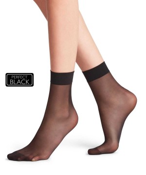 Skarpetki Falke Seidenglatt 15 DEN Ankle socks Damskie Czarne | BFZSHE-210