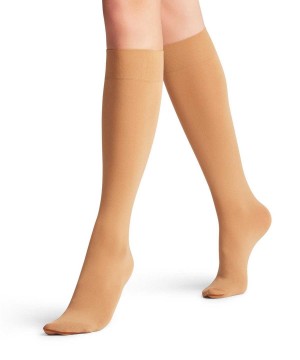 Skarpetki Falke Seidenglatt 40 DEN Knee-high Socks Damskie Beżowe | RFAUIZ-748