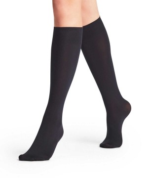 Skarpetki Falke Seidenglatt 40 DEN Knee-high Socks Damskie Niebieskie | PZMFBO-472