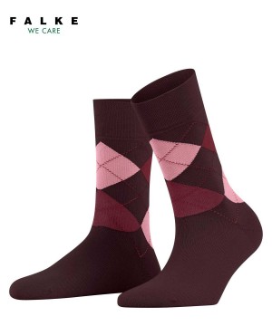 Skarpetki Falke Sensitive Argyle Socks Damskie Czerwone | KGODAP-021