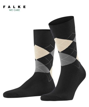 Skarpetki Falke Sensitive Argyle Socks Męskie Czarne | HEMBOY-974