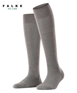 Skarpetki Falke Sensitive Berlin Knee-high Socks Damskie Szare | LPGSFA-710