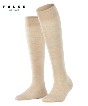 Skarpetki Falke Sensitive Berlin Knee-high Socks Damskie Beżowe | YRQVLM-160