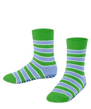 Skarpetki Falke Simple Stripes House socks Dziecięce Zielone | IPJNZD-670