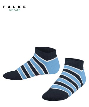 Skarpetki Falke Simple Stripes Sneaker socks Dziecięce Niebieskie | CVZLYE-629