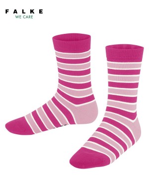 Skarpetki Falke Simple Stripes Socks Dziecięce Różowe | EQSPJY-836