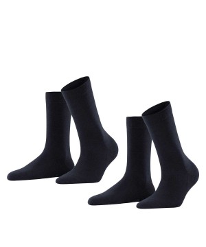 Skarpetki Falke Softmerino 2-Pack Socks Damskie Niebieskie | CANZIG-750