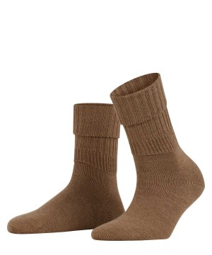 Skarpetki Falke Striggings Rib Boot socks Damskie Brązowe | SMXOAP-567