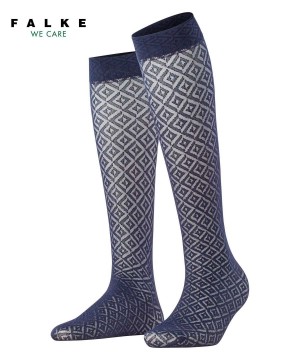 Skarpetki Falke Tessellating 25 DEN Knee-high Socks Damskie Niebieskie | FTQGCR-295