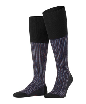 Skarpetki Falke Uptown Tie Knee-high Socks Męskie Czarne | WPTZNO-327