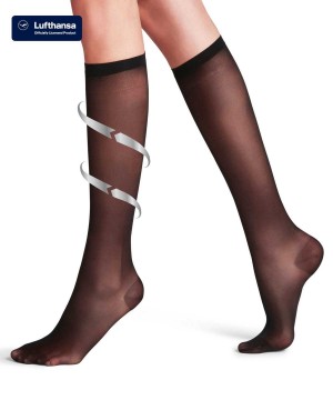 Skarpetki Falke Vitalize 20 DEN Knee-high Socks Damskie Czarne | AUVZET-569