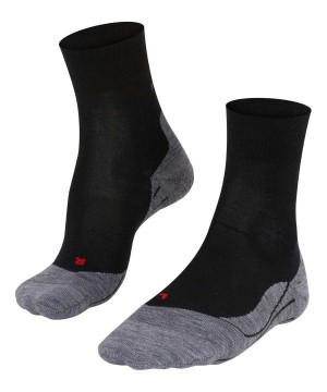 Sports Socks Falke RU4 Endurance Wool Running Socks Damskie Czarne | BAQZEL-236