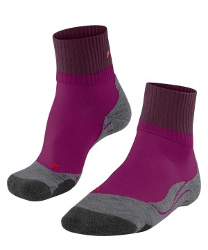 Sports Socks Falke TK2 Explore Short Trekking Short sock Damskie Fioletowe | FZLBWE-760