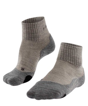 Sports Socks Falke TK2 Explore Wool Short Trekking Short sock Damskie Beżowe | SVTHPM-465