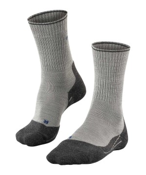 Sports Socks Falke TK2 Explore Wool Silk Trekking Socks Damskie Szare | ZQBFUL-465