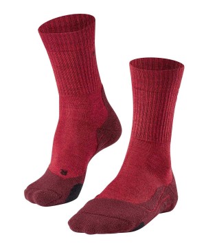 Sports Socks Falke TK2 Explore Wool Trekking Socks Damskie Czerwone | PYXLDG-908