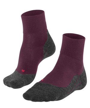 Sports Socks Falke TK5 Wander Wool Short Trekking Short sock Damskie Czerwone | YUCVEF-540