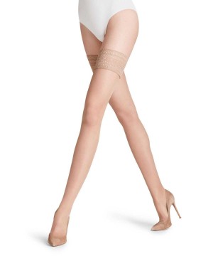 Thigh Highs Falke Seidenglatt 15 DEN Stay-ups Damskie Beżowe | YAJEIK-480