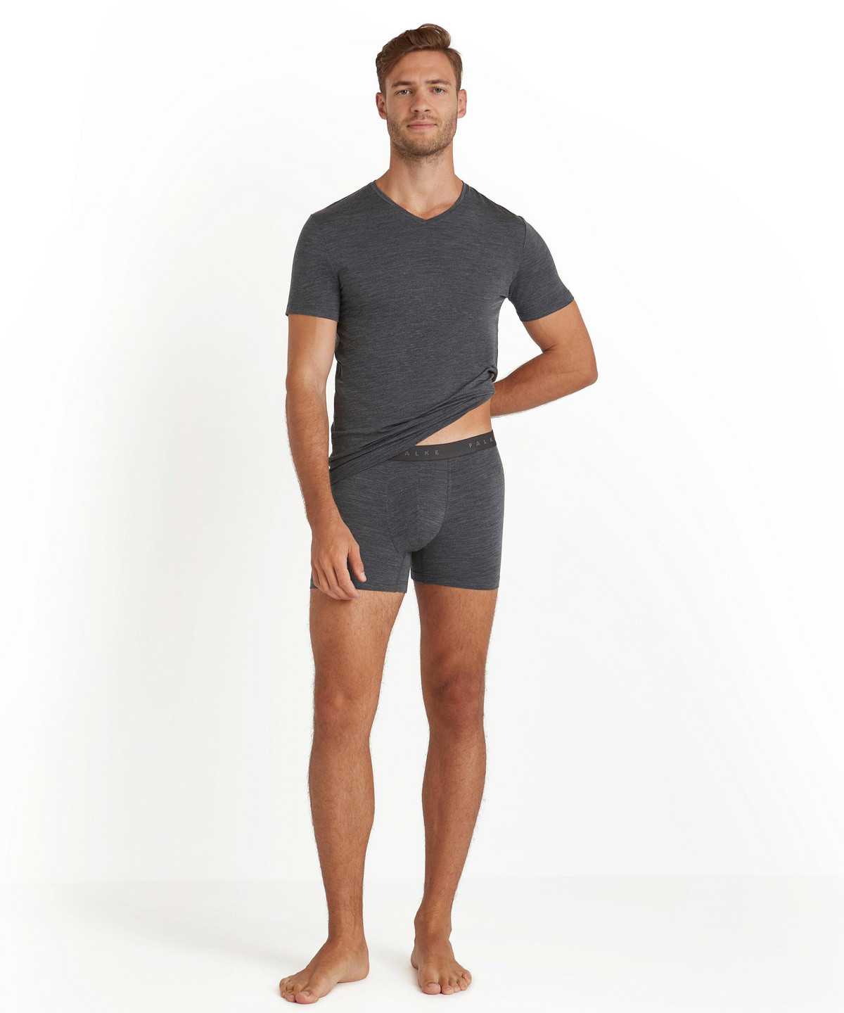 Boxer & Slips Falke Boxer Daily ClimaWool Męskie Szare | FOCQBD-508