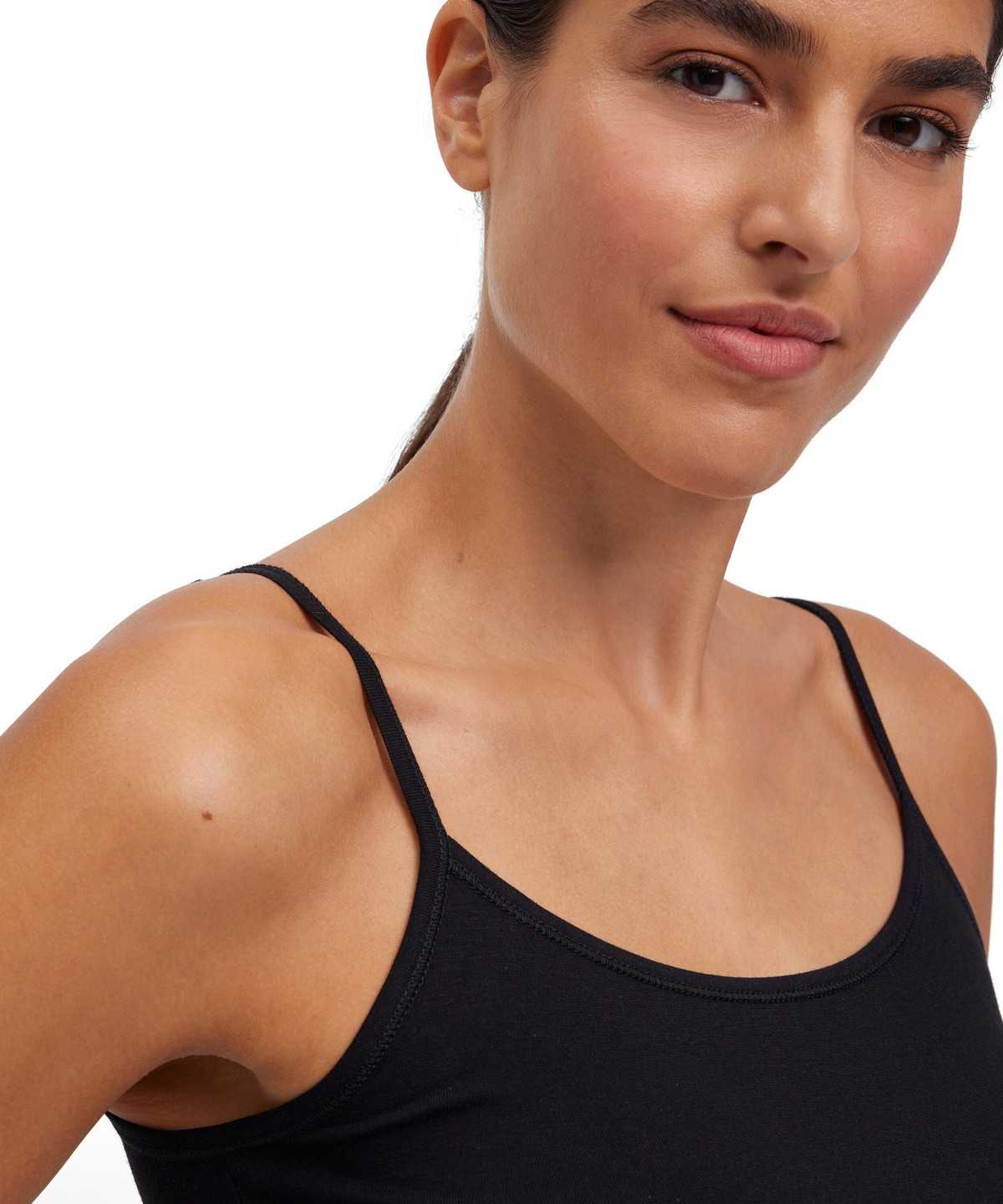 Bras & Tops Falke Top Round-neck Daily Climate Control Damskie Czarne | EDWQNZ-401