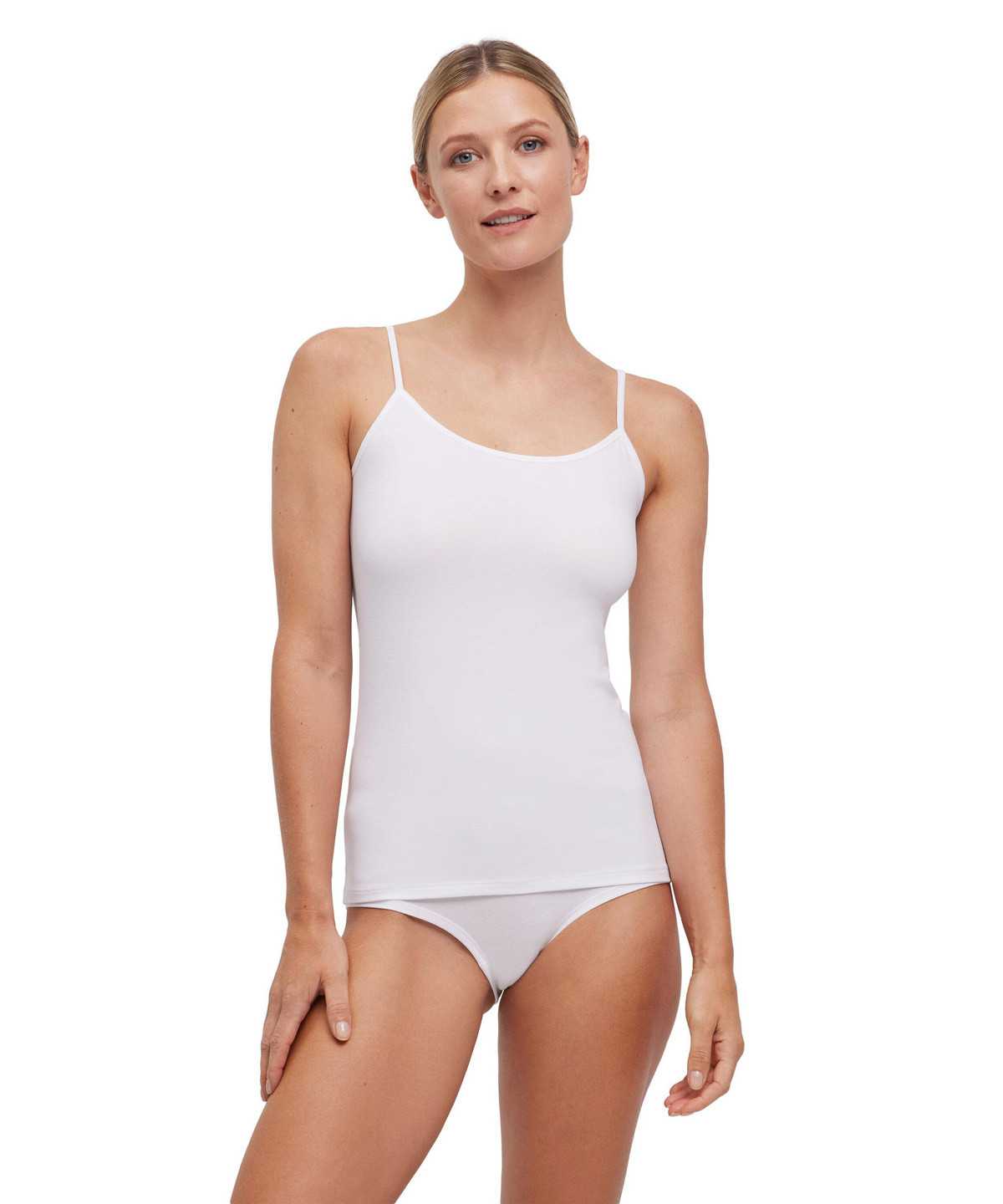 Bras & Tops Falke Top Round-neck Daily Climate Control Damskie Białe | MUJWEY-036