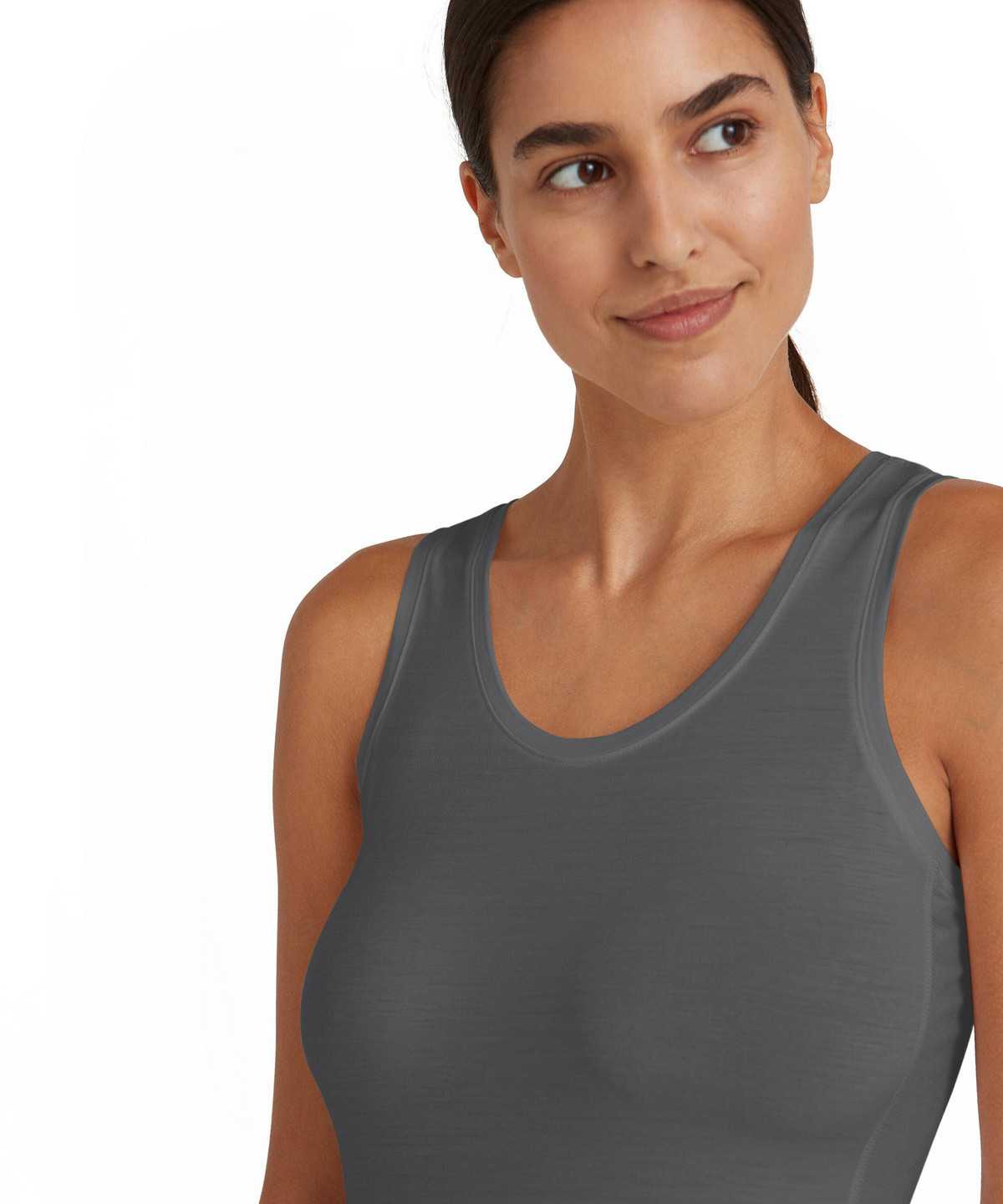 Bras & Tops Falke Top Round-neck Daily ClimaWool Damskie Szare | HCZNYX-178