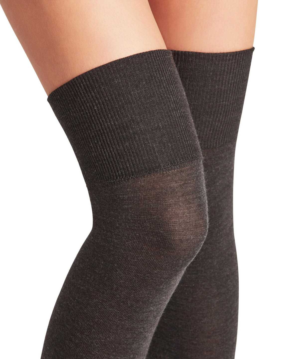 Knee high Socks Falke Softmerino Overknees Damskie Szare | KOQZNT-387