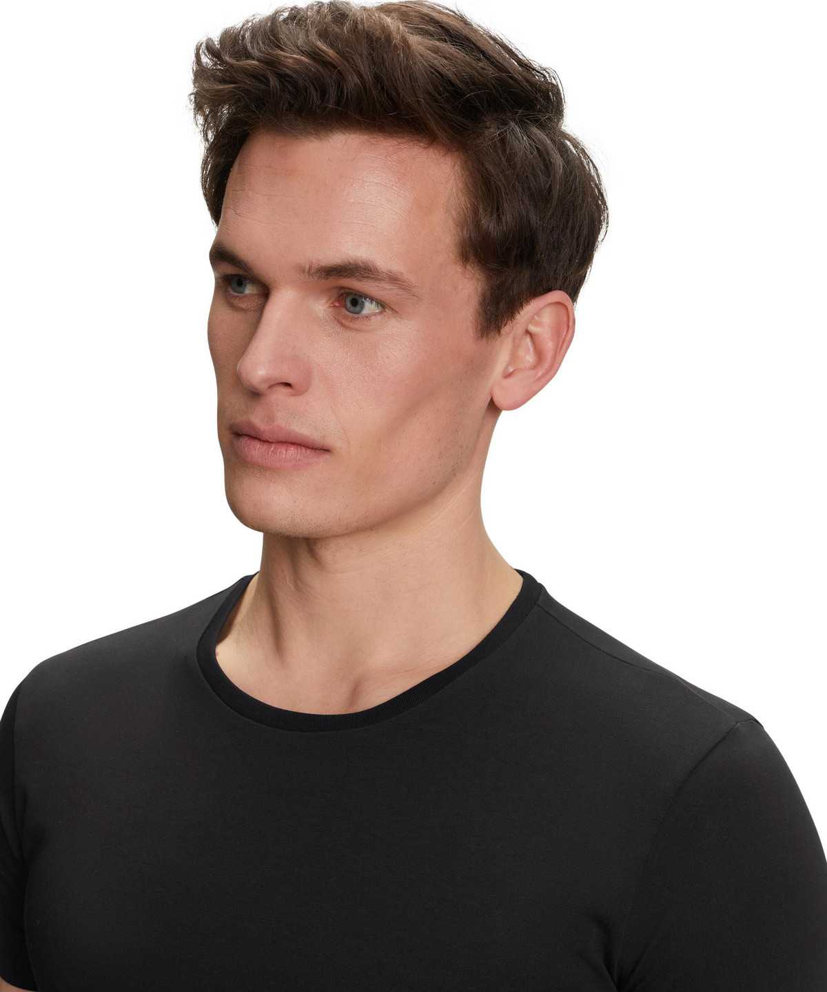 Koszula Z Krótkim Rękawem Falke 2-Pack T-Shirt Round-neck Daily Comfort Męskie Czarne | SNQJEP-014