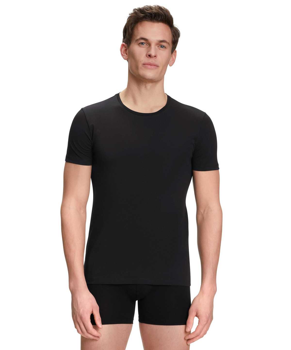 Koszula Z Krótkim Rękawem Falke 2-Pack T-Shirt Round-neck Daily Comfort Męskie Czarne | SNQJEP-014