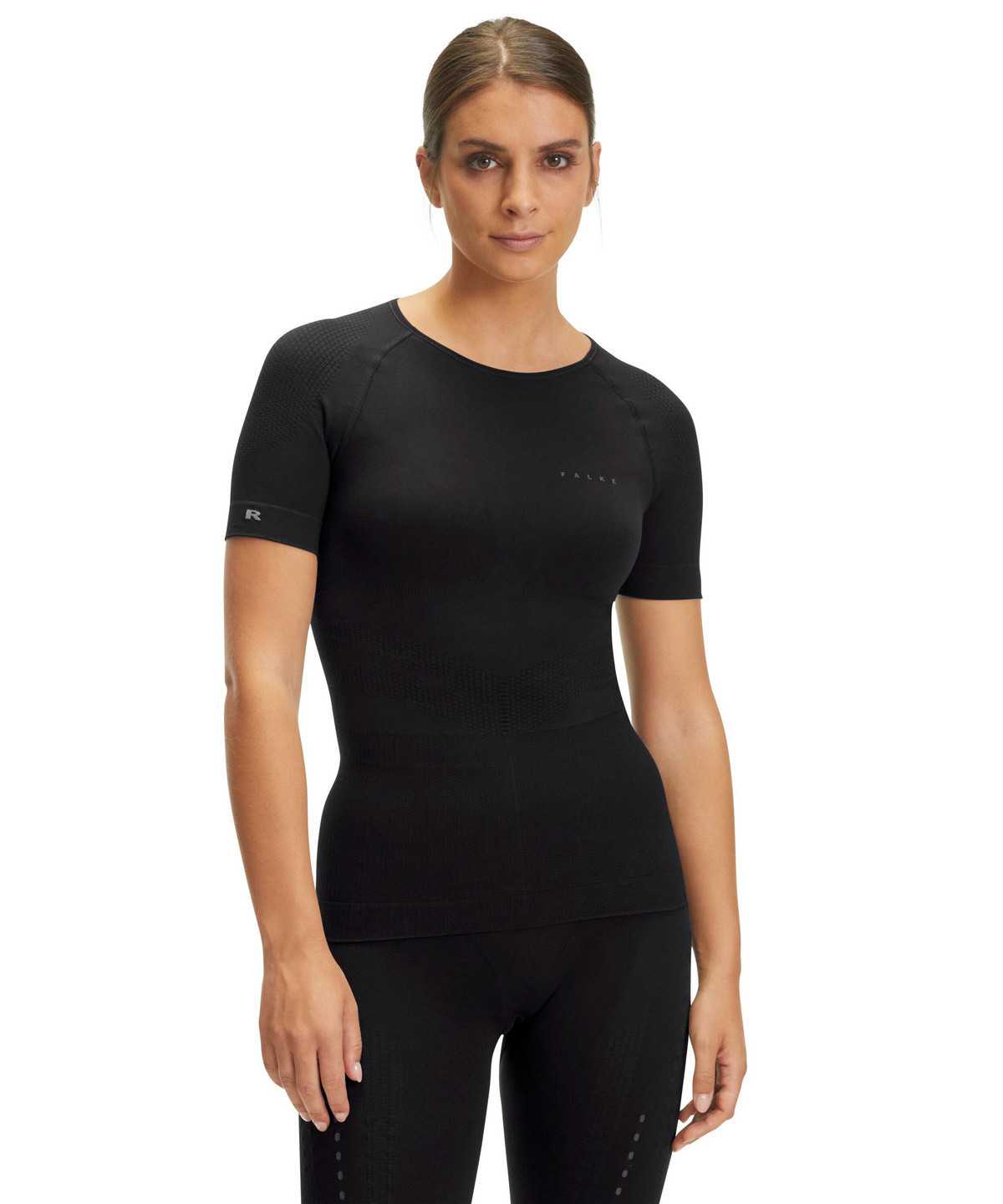 Koszula Z Krótkim Rękawem Falke Impulse Running T-Shirt Round-neck Health Damskie Czarne | CGPJHE-350