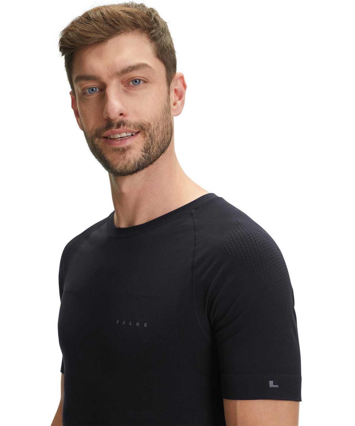 Koszula Z Krótkim Rękawem Falke Impulse Running T-Shirt Round-neck Health Męskie Czarne | DUKFSQ-891