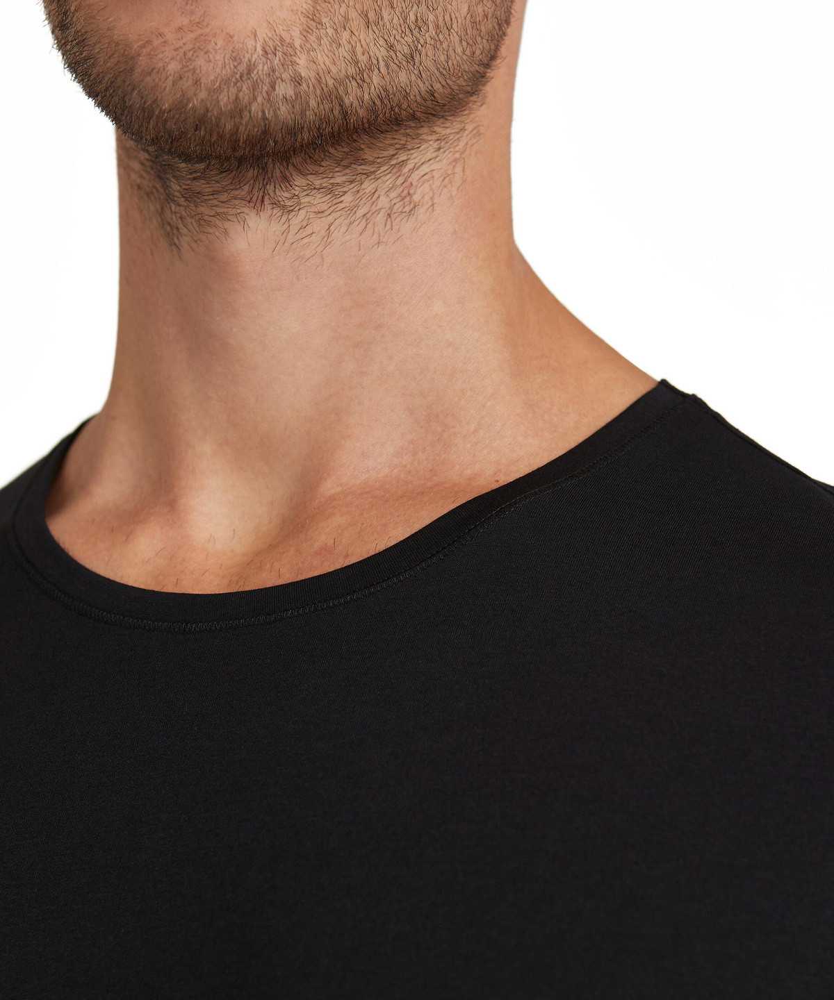 Koszula Z Krótkim Rękawem Falke T-Shirt Round-neck Daily Natural Męskie Czarne | OMWRIH-385