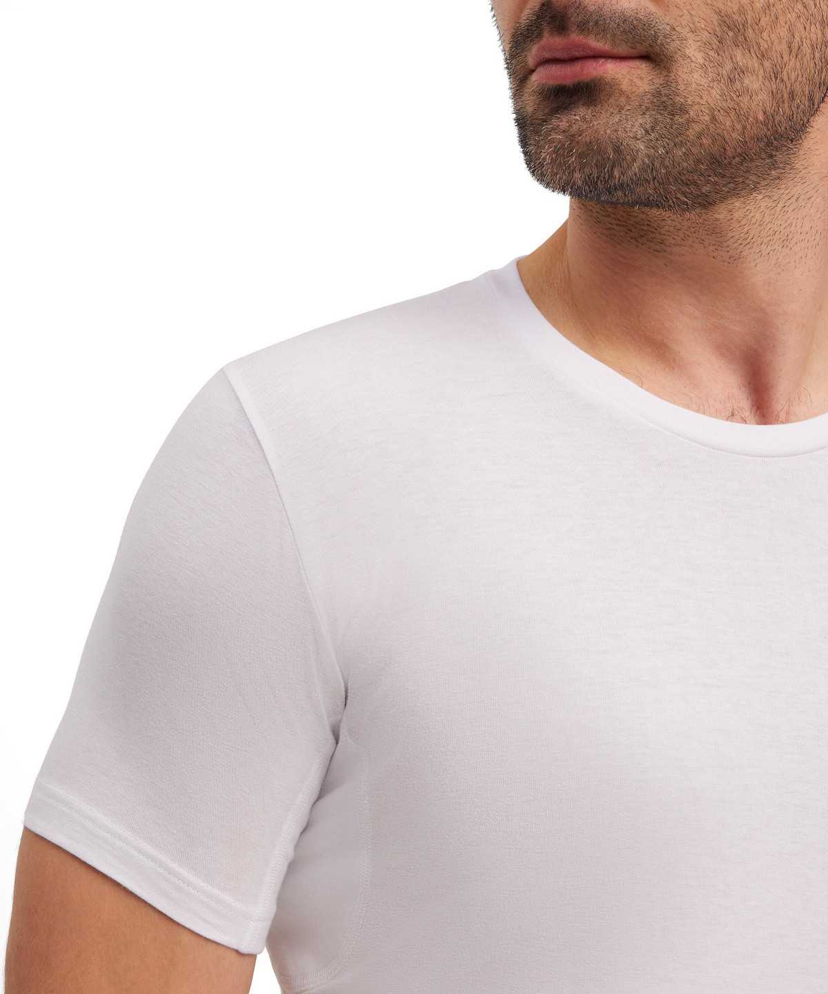 Koszula Z Krótkim Rękawem Falke T-Shirt Round-neck Daily Climate Control Męskie Białe | CDMINB-816