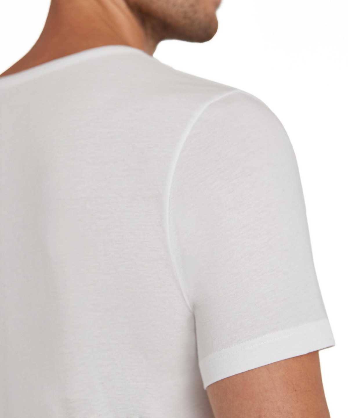 Koszula Z Krótkim Rękawem Falke T-Shirt V-neck Daily Natural Męskie Białe | TIEVND-047