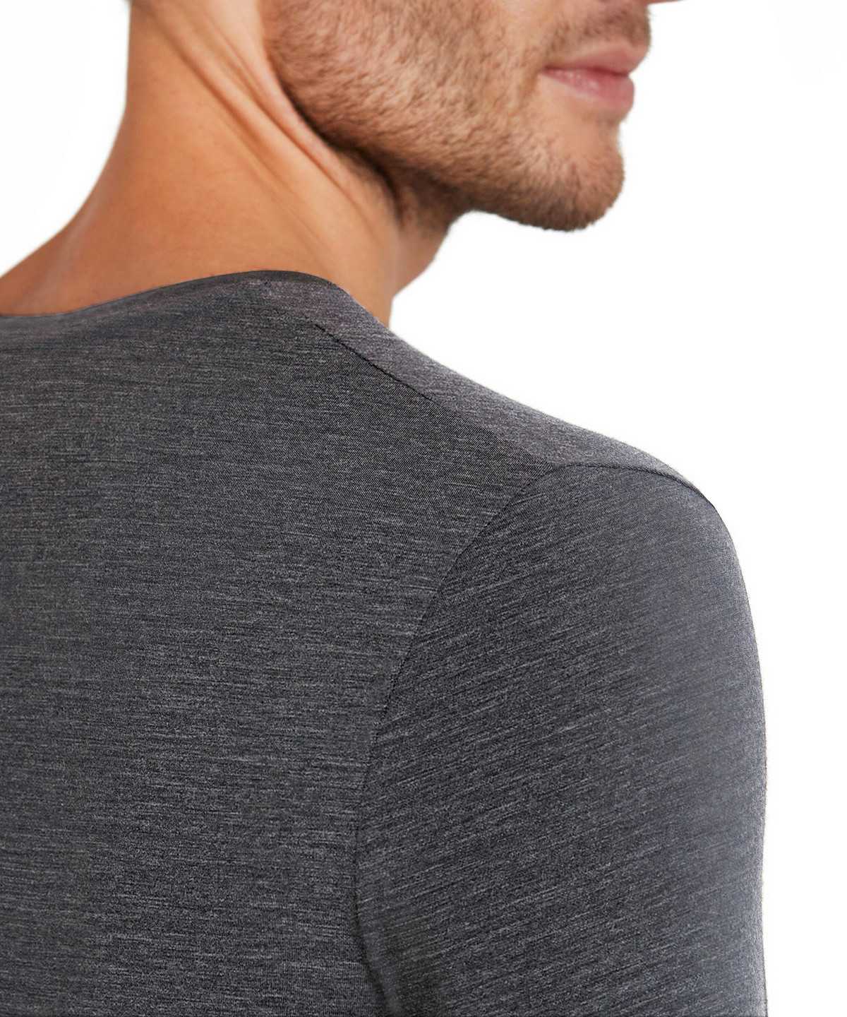 Koszula Z Krótkim Rękawem Falke T-Shirt V-neck Daily ClimaWool Męskie Szare | UKILDE-075