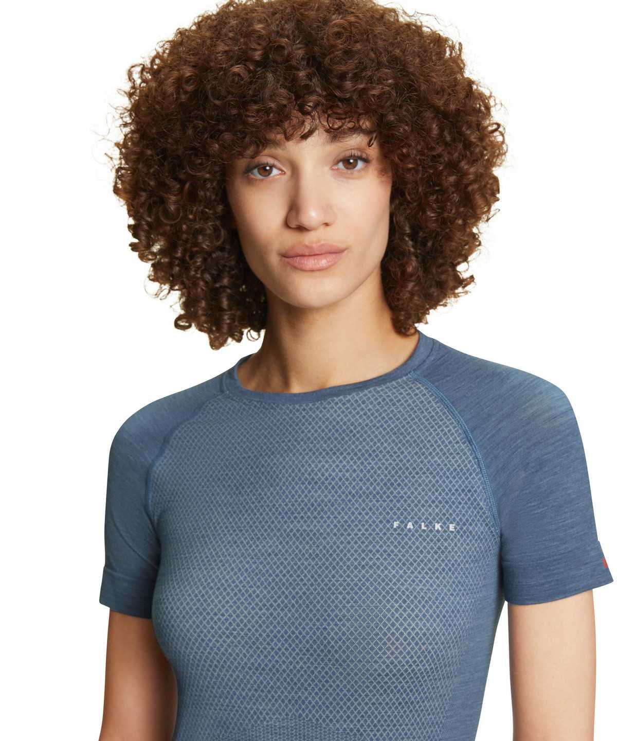 Koszula Z Krótkim Rękawem Falke T-Shirt Wool-Tech Light Damskie Niebieskie | HKLRIJ-741