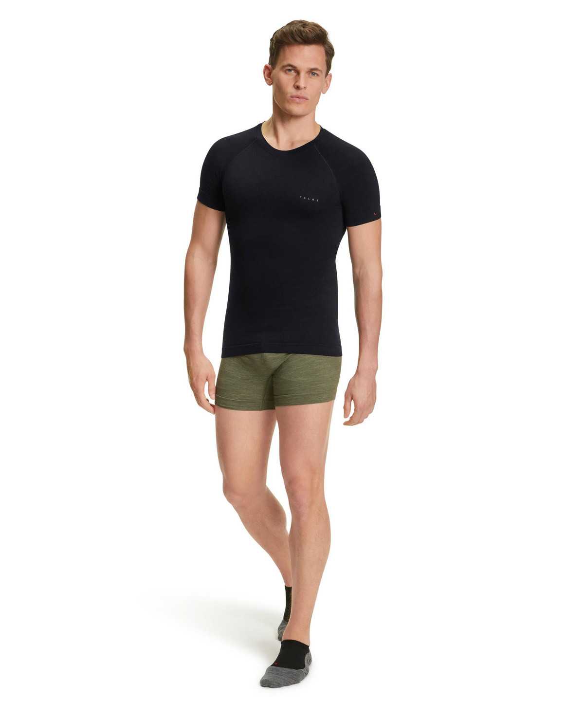 Koszula Z Krótkim Rękawem Falke T-Shirt Wool-Tech Light Męskie Czarne | VUIZCS-518