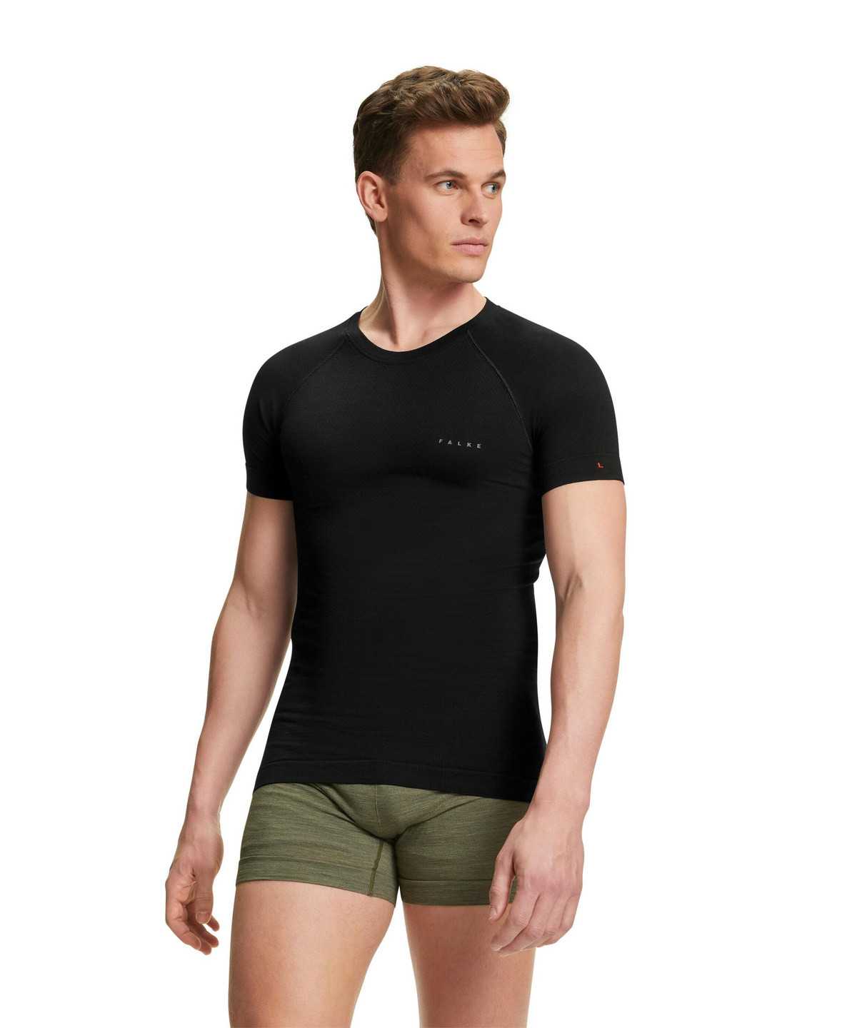 Koszula Z Krótkim Rękawem Falke T-Shirt Wool-Tech Light Męskie Czarne | VUIZCS-518