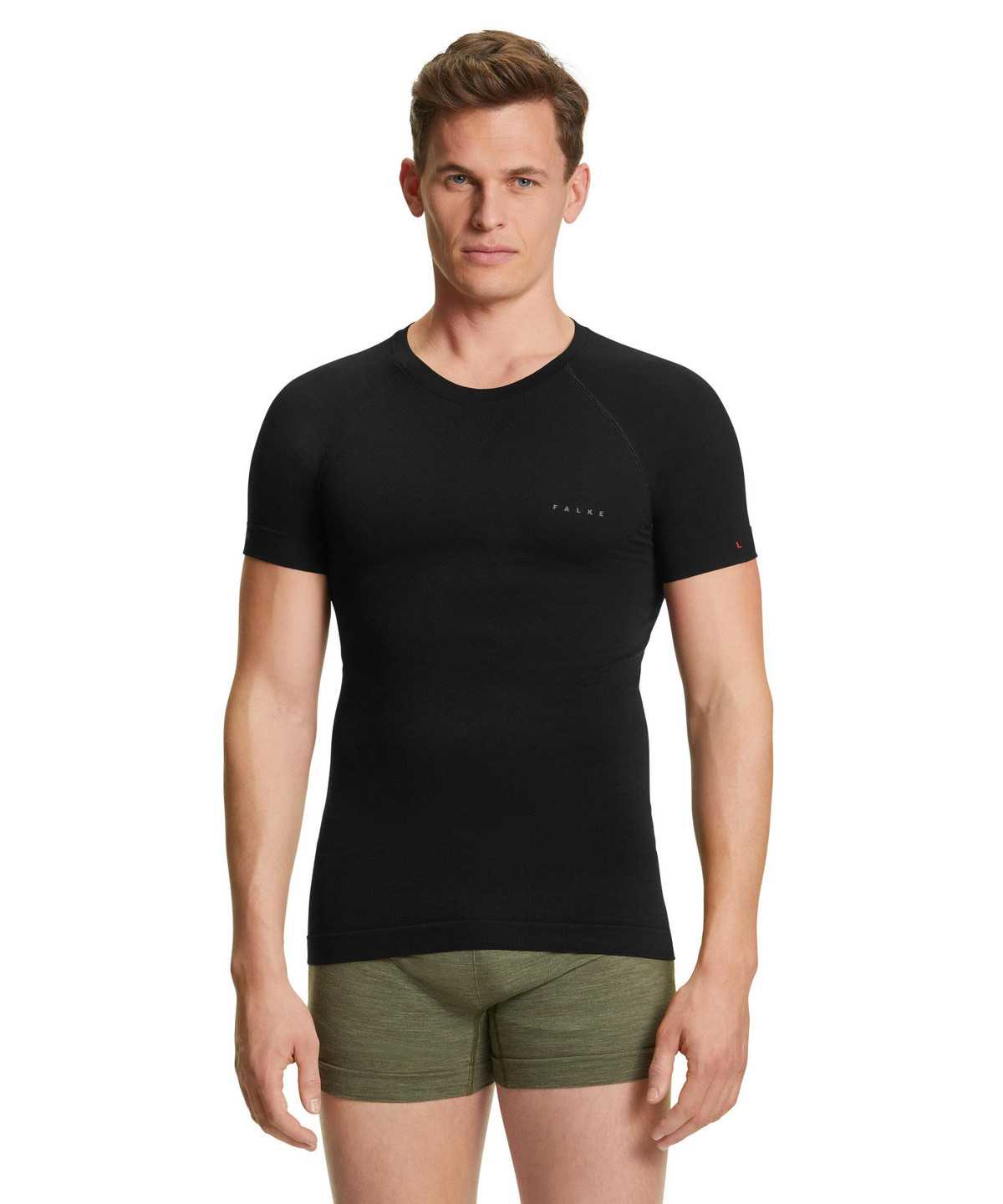 Koszula Z Krótkim Rękawem Falke T-Shirt Wool-Tech Light Męskie Czarne | VUIZCS-518