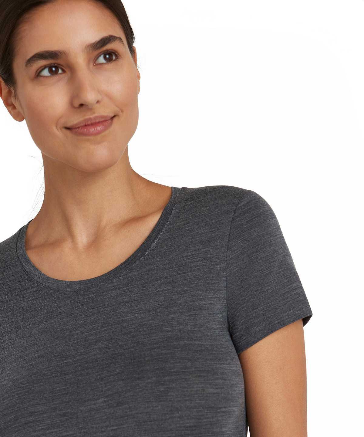 Koszule Falke T-Shirt Round-neck Daily ClimaWool Damskie Szare | WNIUES-857