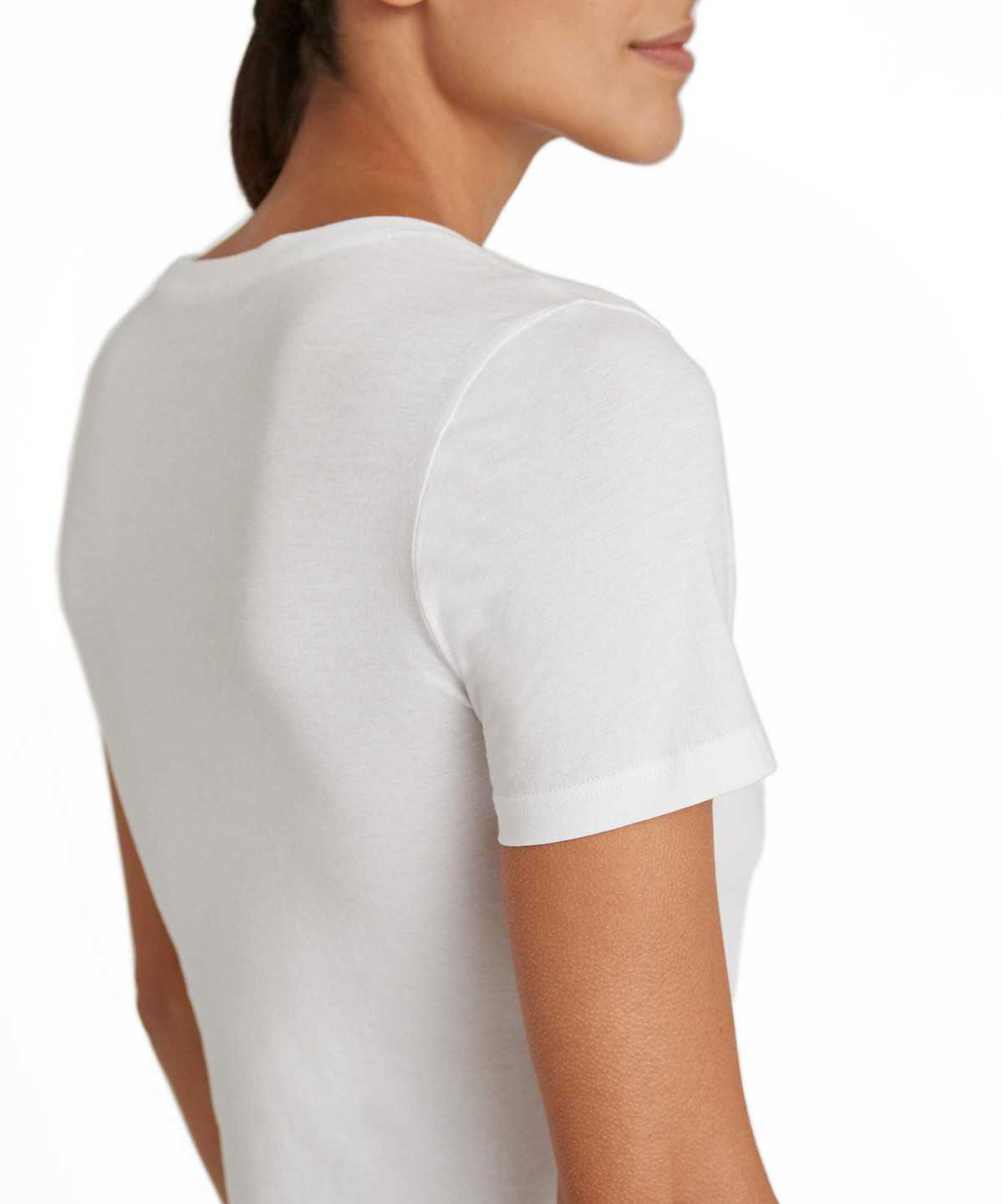 Koszule Falke T-Shirt Round-neck Daily Natural Damskie Białe | CYUDJP-147