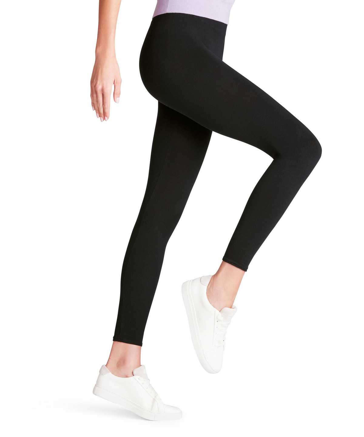 Legginsy Falke Cotton Seamless Leggings Damskie Czarne | LPABFU-975