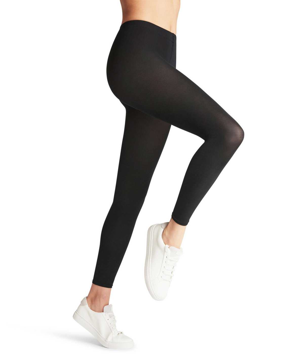 Legginsy Falke Cotton Touch Leggings Damskie Czarne | EBMNHG-271