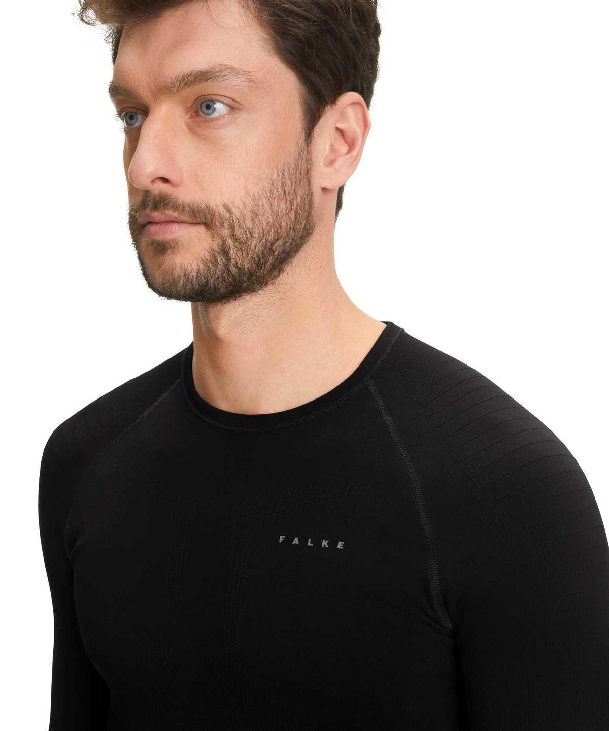 Long Sleeve T-Shirts Falke Long sleeve shirt Maximum Warm Męskie Czarne | JNGZXM-902