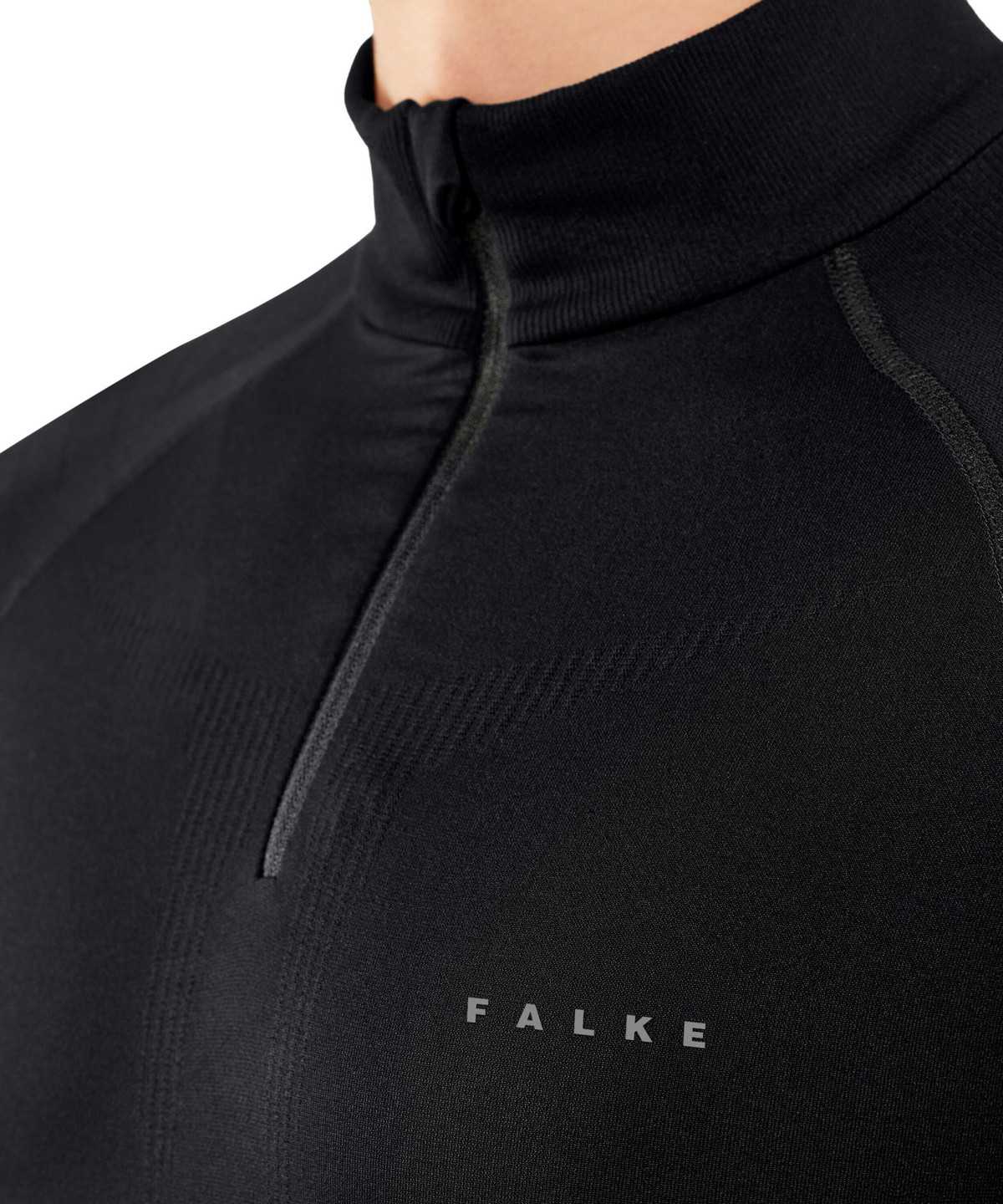 Long Sleeve T-Shirts Falke Long sleeve shirt Maximum Warm Męskie Czarne | HMCPOE-483