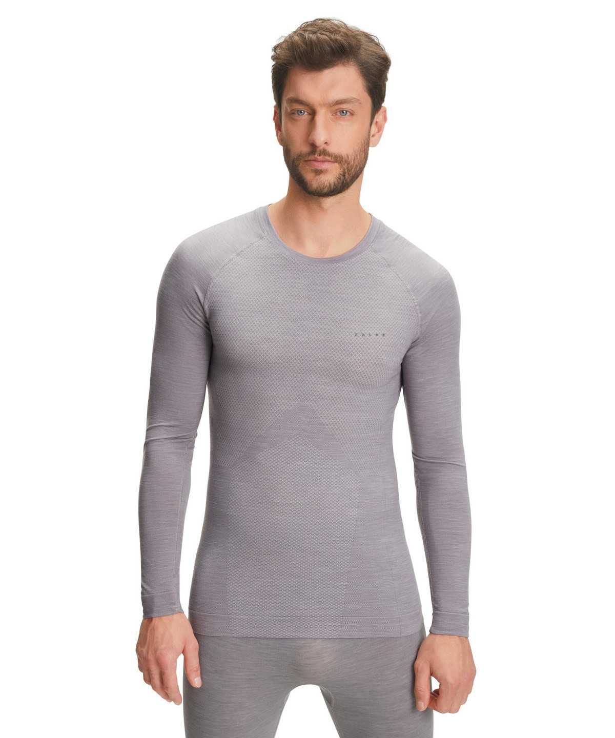 Long Sleeve T-Shirts Falke Long sleeve shirt Wool-Tech Light Męskie Szare | HOVGRW-952