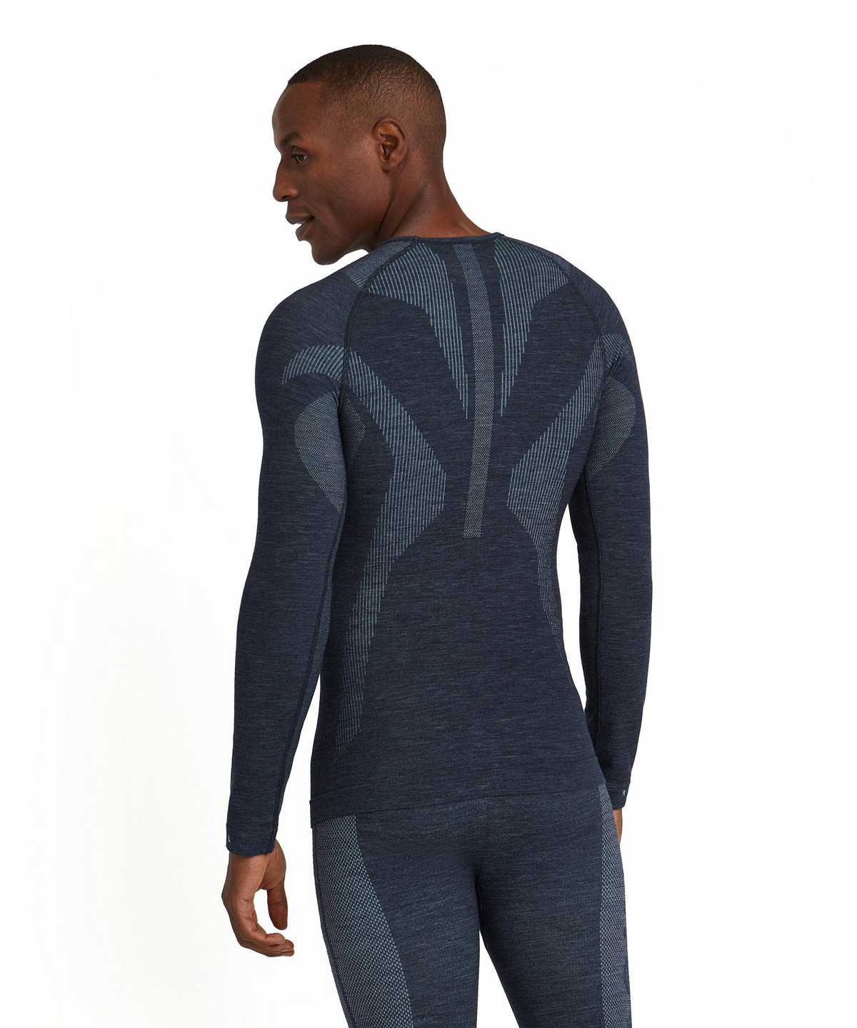 Long Sleeve T-Shirts Falke Long sleeve shirt Wool-Tech Męskie Niebieskie | ADNXBZ-596