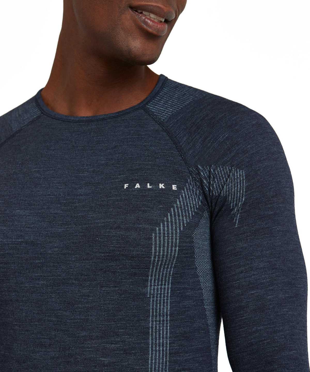 Long Sleeve T-Shirts Falke Long sleeve shirt Wool-Tech Męskie Niebieskie | ADNXBZ-596