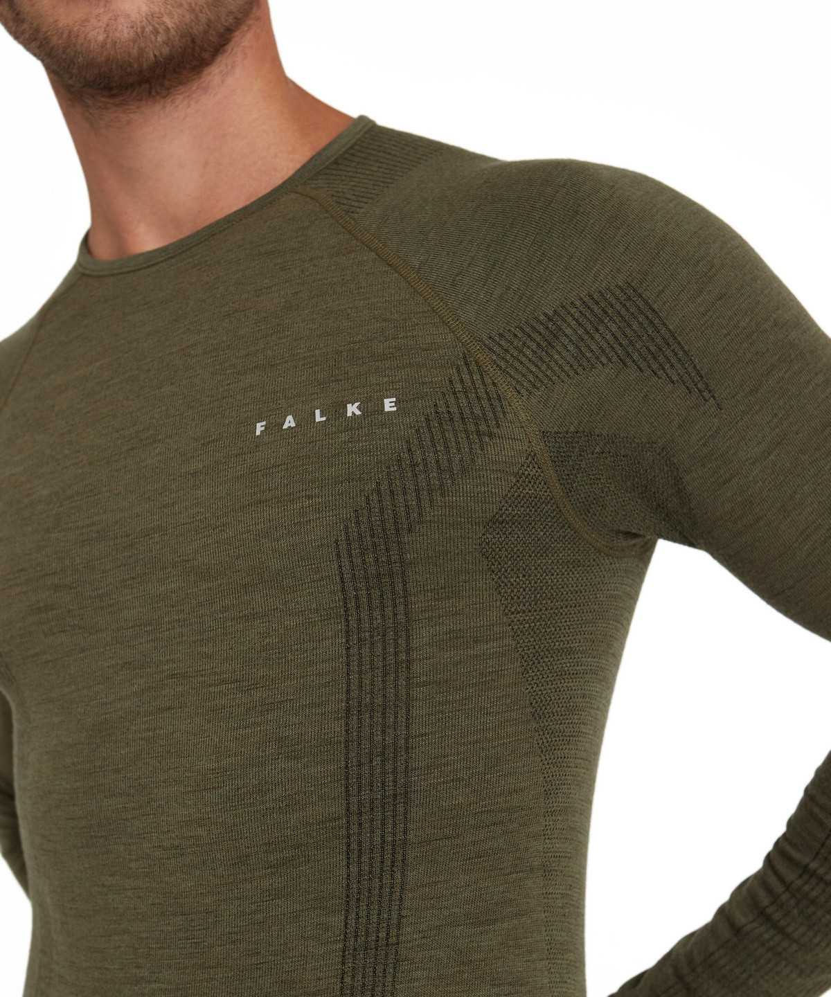 Long Sleeve T-Shirts Falke Long sleeve shirt Wool-Tech Męskie Zielone | WEGQOH-693